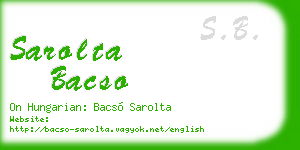 sarolta bacso business card